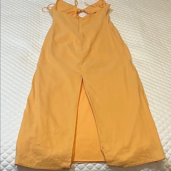Zara Yellow Orange Sleeveless Tank Top with Cut Out Tie Front - Picture 6 of 7